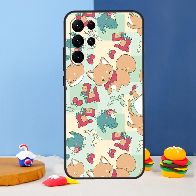 Чехол для телефона с мультяшной собакой Акита Для Samsung Galaxy S25 Ultra S9 S10 S20 S21 S22 Plus S23 FE S24 Ultra Чехол