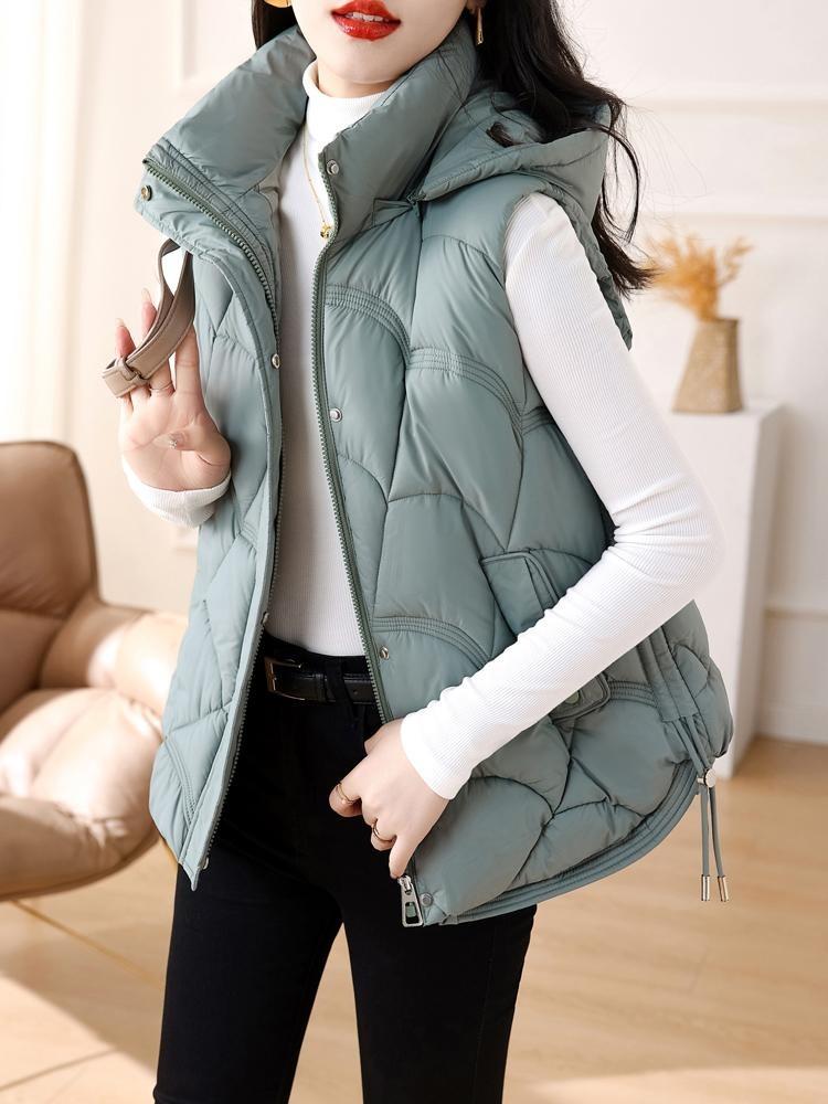 Женский зимний теплый жилет с капюшоном большого размера в корейском стиле, без рукавов, хлопковая парка с подкладкой, свободное модное пальто, новинка осени