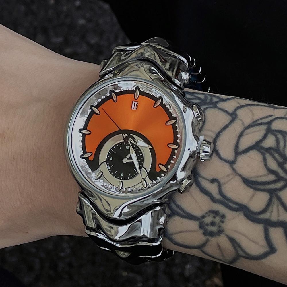 Модные Синие Кварцевые Часы Мужские Креативные Инопланетные Поддельный Циферблат Y2K Классический Уникальный Стиль Бизнес Спорт Мужские Часы Часы Мужские Наручные