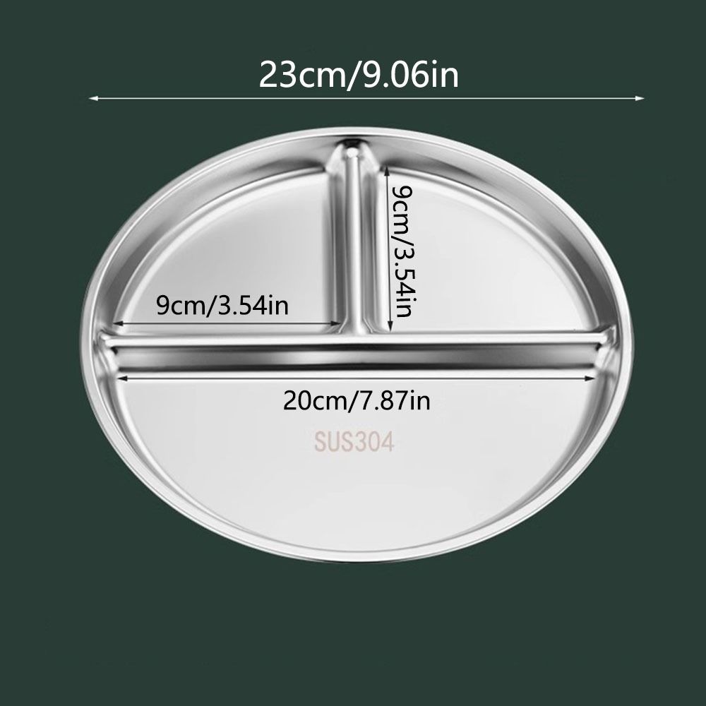 Reusable Divided Dinner Plates Unbreakable 3 Compartment Food Tray Portion Control Plate  Lunch