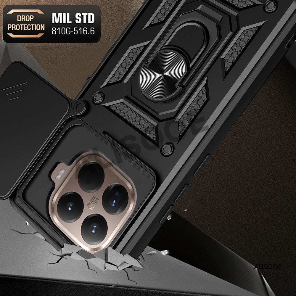 Для Xiaomi 15T Pro Чехол для Xiaomi Mi 15T Крышка Броня Сдвижная Камера Кольцо-Подставка Держатель Полная Защита Чехол для Телефона