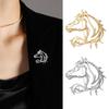 Hollow-Out Horse Brooch Horse Head Brooch Pin Alloy Animal Brooch Clothes Accessory Zodiac Year Gift for Men Women Family Friends