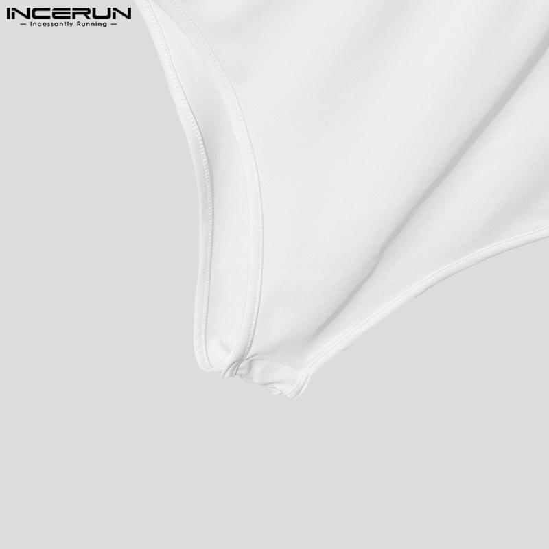 INCERUN Мужские комбинезоны без рукавов с цветной строчкой, прозрачные сетчатые в горошек