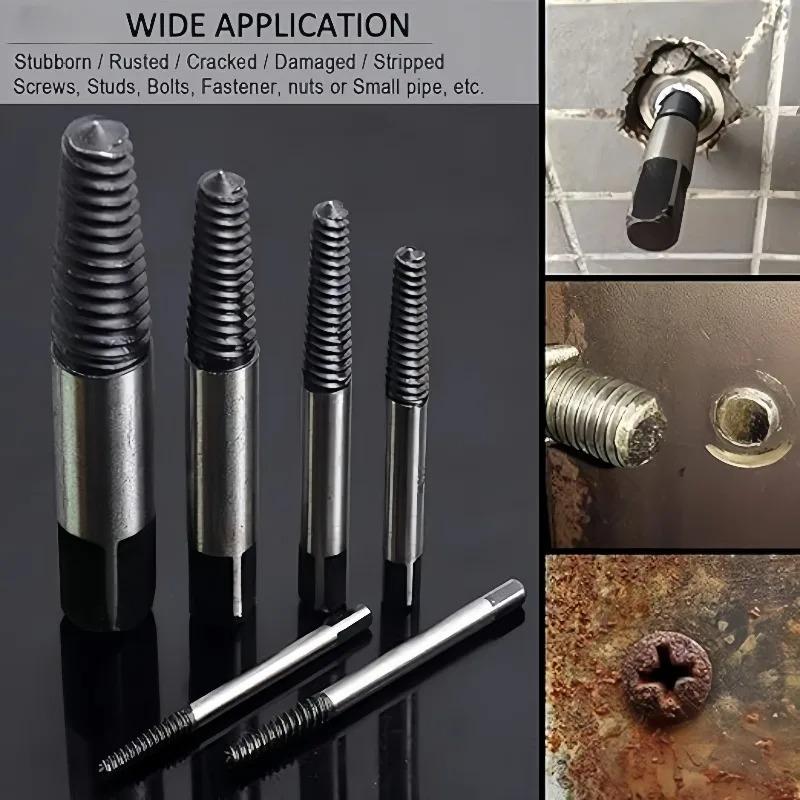 11/6/5pcs Carbon Steel Damaged Broken Screw Remover Extractor Drill Bits Broken Bolt Water Pipe Repair Extractor Removal Tools