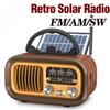 Retro Vintage Radio Bluetooth, Portable Radio AM FM Transistor Solar/Battery Operated Radio/Rechargeable Radio