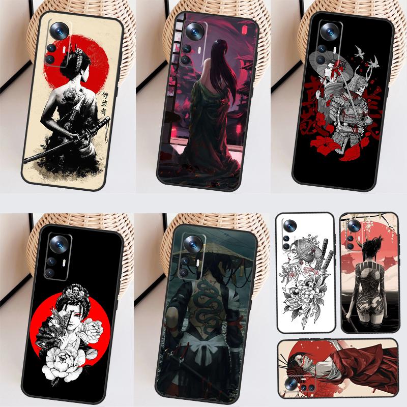 Чехол Воин Самурай Гейша для Xiaomi 13 13T Pro 12T 11T 12 Lite 12X POCO X3 X5 Pro X4 F4 GT M5 M5s F3 F5 Funda