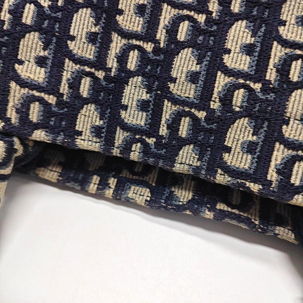 [Б/У] Сумка-тоут Book Tote, средняя, синий холст, вышитый монограмма, ручная сумка - Хорошее состояние #1IIT0IQ