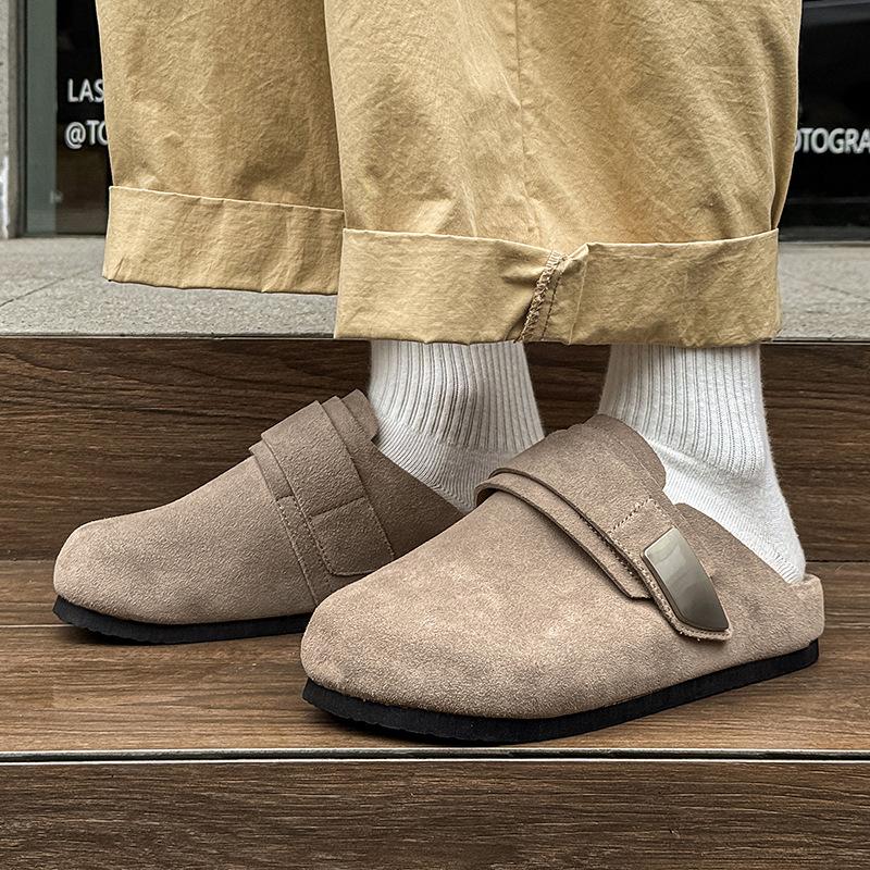 Туфли Boken ретро сумка голова полуподнос обувь удобны для ношения на улице 25 новые сандалии на одной педали 59901 бежевый-J