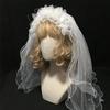 Головной убор Готическая Лолита Шляпа Цветочный Головной убор Кружевная вуаль Лолита Подвеска Цветочное украшение Головной убор на Хэллоуин Готический Панк Лолита Головной убор Сцена