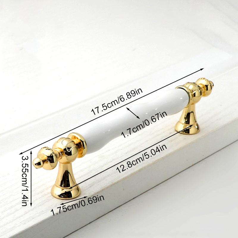 1 шт. Минималистичные золотые слоновая кость белые керамические ручки для шкафа, ручки для ящиков