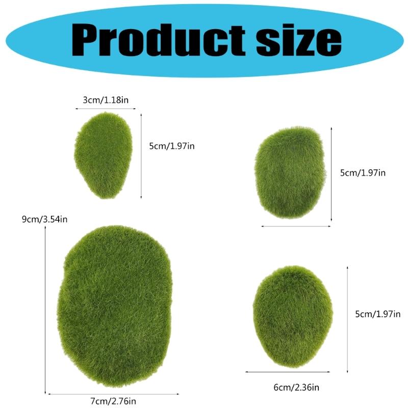 Набор из 40 искусственных мховых камней, мини-ландшафтное украшение для аквариума, террариума, поделок