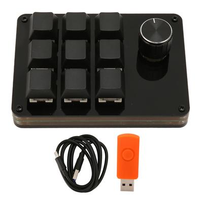Мини-клавиатура с 9 клавишами и ручкой Macro Mechanical Keyboard с возможностью горячей замены, синяя клавиатура с переключателем Key Line