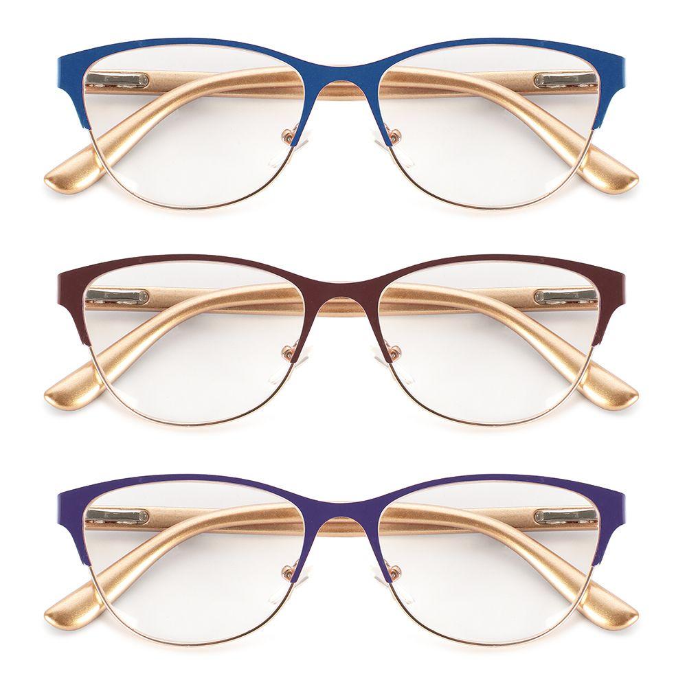 Retro Half Frame Reading Glasses Presbyopic Eyeglasses Hyperopia Glasses Optical Eyewear