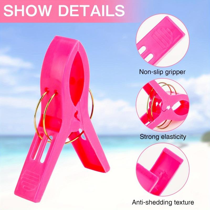 4 шт. Яркие и прочные 4-местные зажимы для пляжных полотенец: Надежно закрепите полотенца, они универсальны и устойчивы к ветру — решают проблемы, связанные с сдуванием!