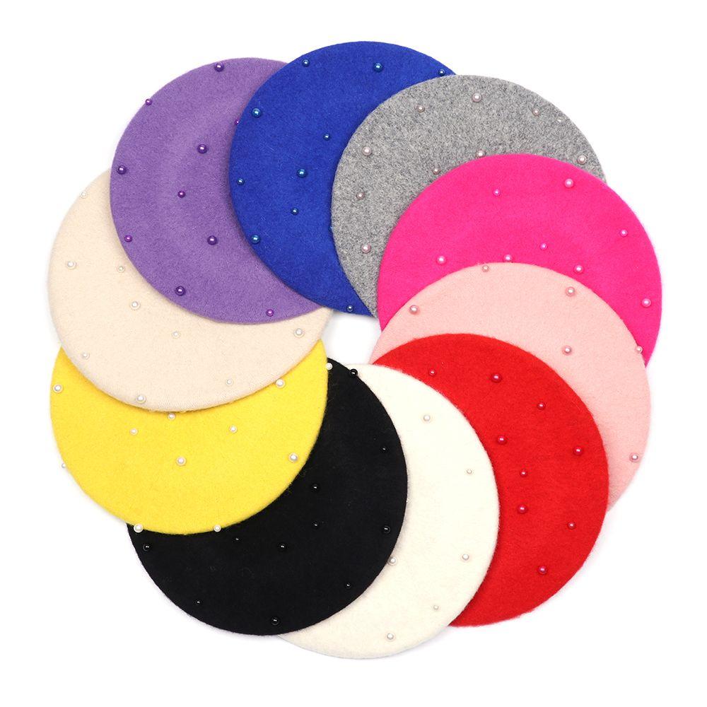 Детские Аксессуары Жемчужные Теплые Детские Шапки Берет Шляпа Шляпы для Девочек Головные Уборы