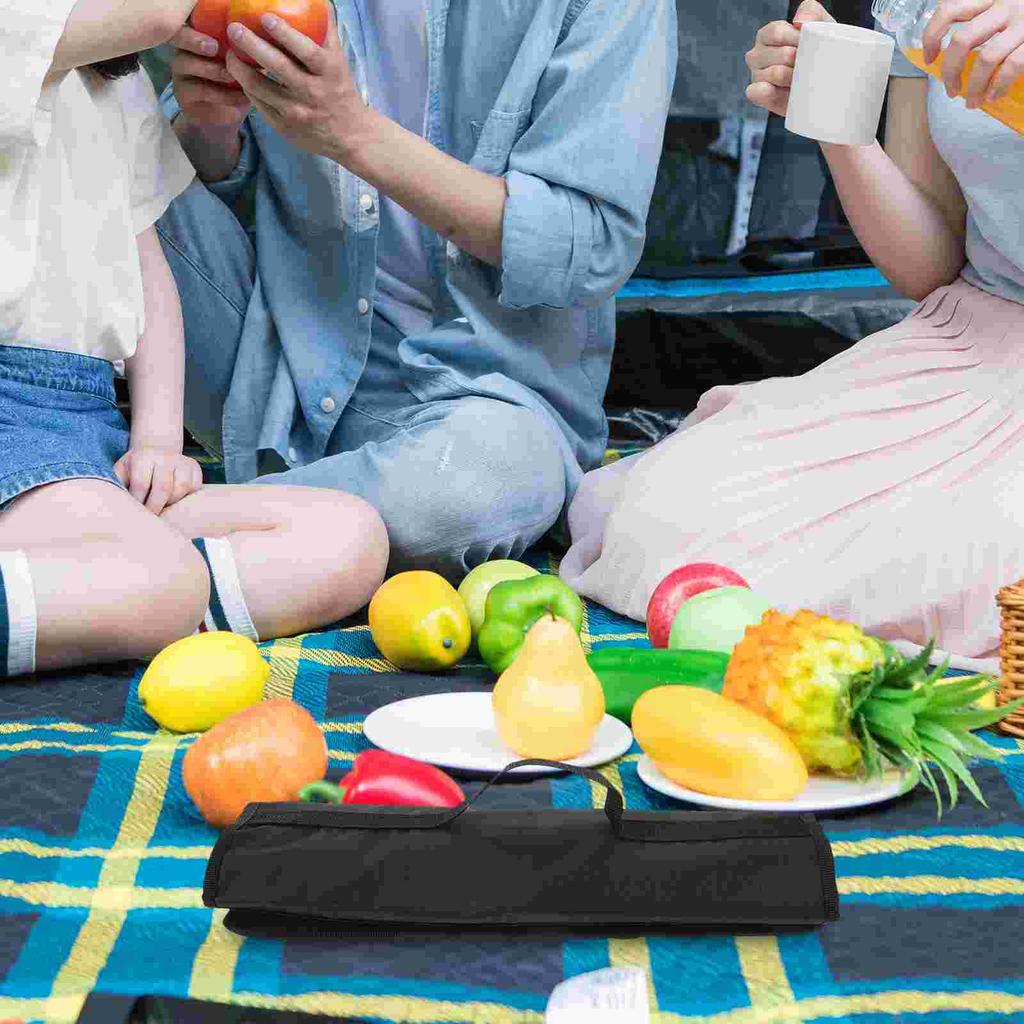 Черная водонепроницаемая сумка-чехол из ткани Оксфорд для хранения ножей с внутренними перегородками, рулонный чехол, кухонный держатель, органайзер для столовых приборов, для путешествий