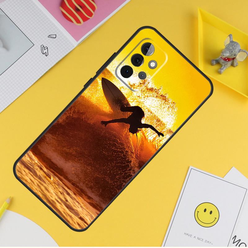 California Surfing Waves Case For Samsung Galaxy A55 A35 A25 A15 A51 A71 A12 A32 A52 A13 A33 A53 A14 A34 A54 Coque