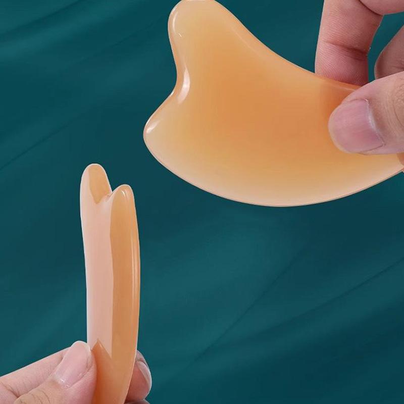 Набор из 2-х предметов: доска для соскабливания из бычьего рога, косметическая доска для лица, массажная палочка для глаз и сухожилий, косметическая палочка