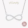 100 %925 Sterling Silver Infinite Love Pendant Necklace For Women Dazzling Clear Zircon Fine Accessories Jewelry Gift