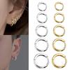 LATS 2024 New Simple Stainless Steel Small Hoop Earrings for Women Men 8mm To 20mm Round Cartilage Ear Piercing Fashion Zircon