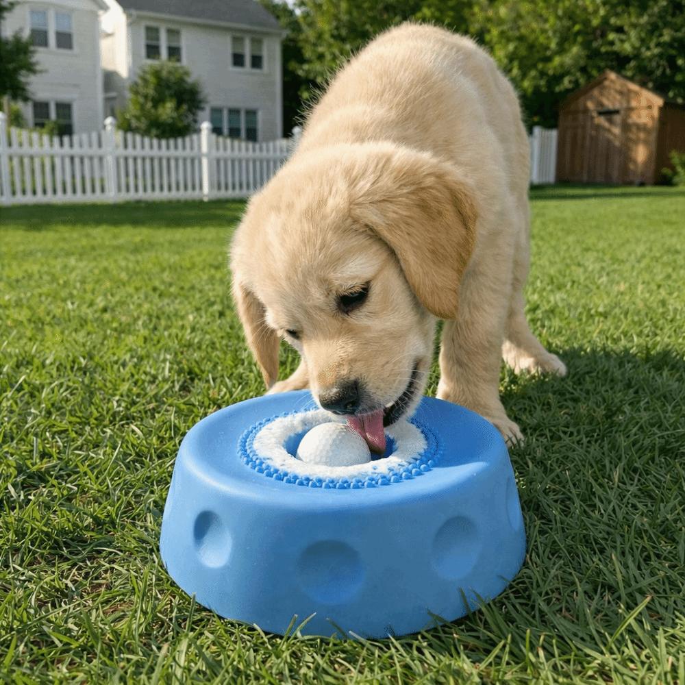 Food-Grade Silicone Dog Licking Bowl Rolling Ball Anti-slip Pet Slow Feeder Anti-Choking Liquid Slow Dog Bowls Liquid Snack