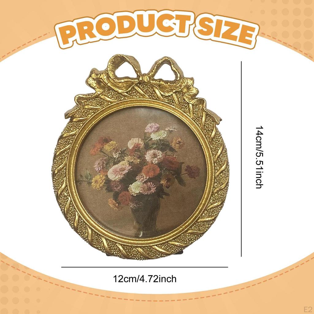 Смоляная фоторамка Витиеватая настольная подвесная подставка для фотографий Круглая для рабочего стола гостиной