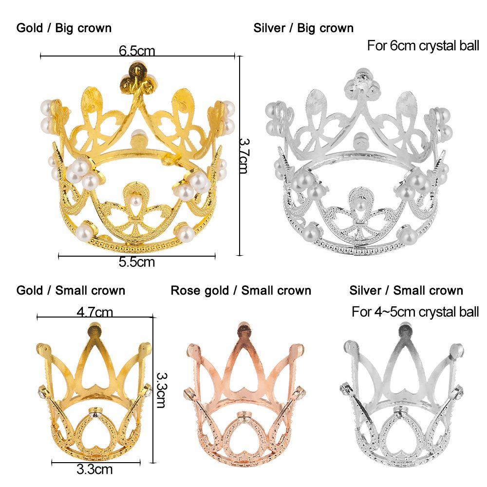 Ornaments Glass Sphere Base Rhinestone Support Metal Display Stand Crown Crystal Ball Holder