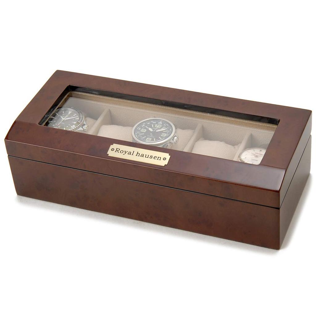 Royal Hausen Watch Storage Watch Collection Display Brown Holds 5 Watches Case, Case, Wood,