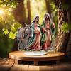 Joseph Mary Acrylic Sign Christmas Gift with Base Religious Tabletop Decoration Decorative Plaque