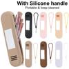 Silicone Makeup Brush Holder, Travel Essentials Makeup Brush Organizer with Mirror, Portable Makeup Brush Travel Bag Cosmetic Case