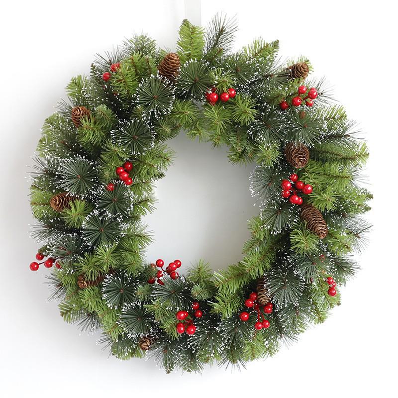 30CM Christmas Wreath for Shopping Malls, Hotels, and Supermarkets - Door Hanging Vine Circle Decoration