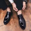 Fashion White Lace-Up Oxfords Shoes Leather Men Wedding Dress Shoes Casual Male Breathable Business Platform All-match Mens Walking Shoe