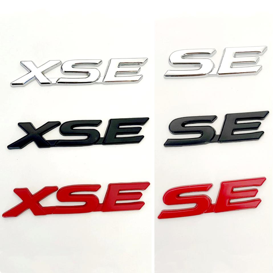 RE023D Metal SE XSE Logo Rear Trunk Emblem Badge Decals Sticker For Toyota Camry Sienna Highlander Corolla Car Styling Accessories