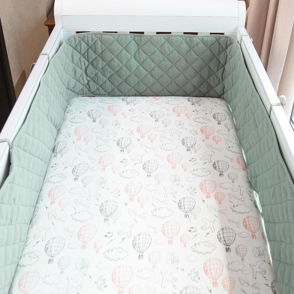 Soft Double Layer Crepe Baby Crib Rail Mat - Children's Crib Guard