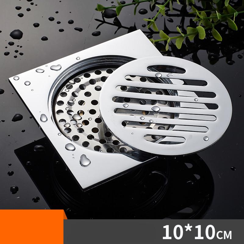 Bathroom Floor Shower Drain Waste  Floor Drain Anti-odor Bathtub Shower Drainer Stainless Steel Square Drainage