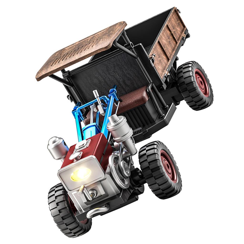 Радиоуправляемый трактор 2.4G 4WD с имитацией звука, эффектом распыления тумана, прочный, двойная батарея, синий