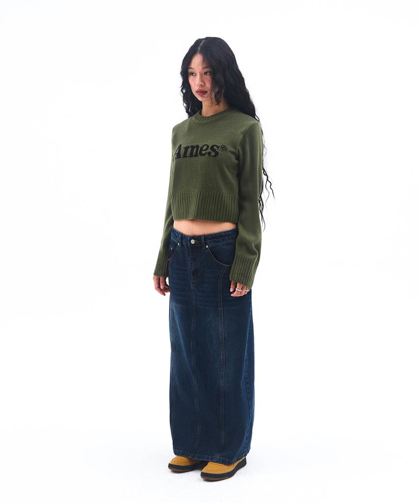 AMES-WORLDWIDE Basic Pullover Knit Khaki