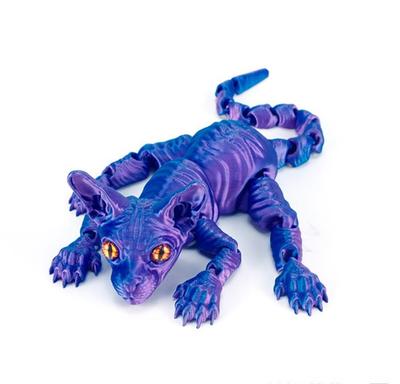 Набор шарнирных 3D-печатных фигурок драконов и 3D-печатная фигурка без шерсти