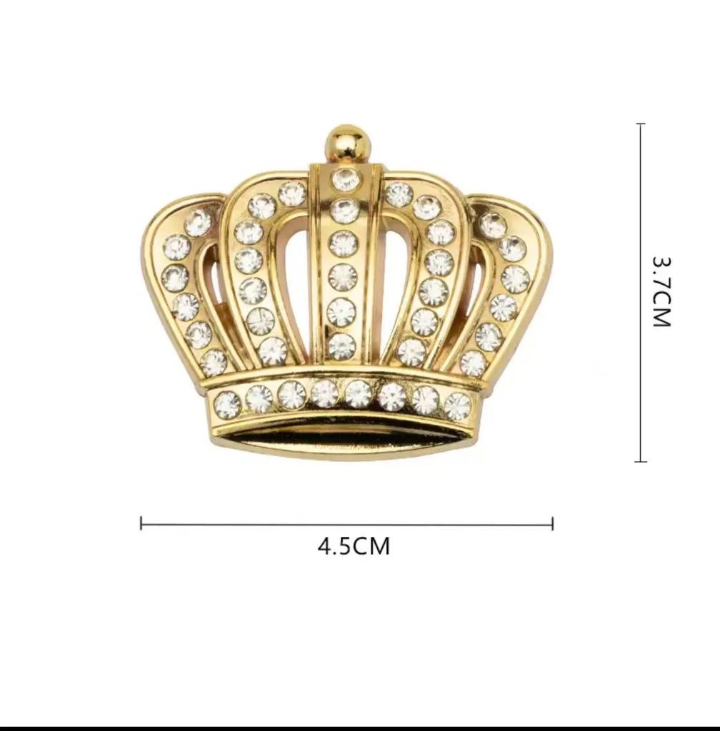 1 шт. золотисто-серебряная модная 3D-наклейка на автомобиль с бриллиантовым кристаллом и короной, металлическая боковая эмблема, значок, украшение кузова автомобиля, аксессуары для укладки