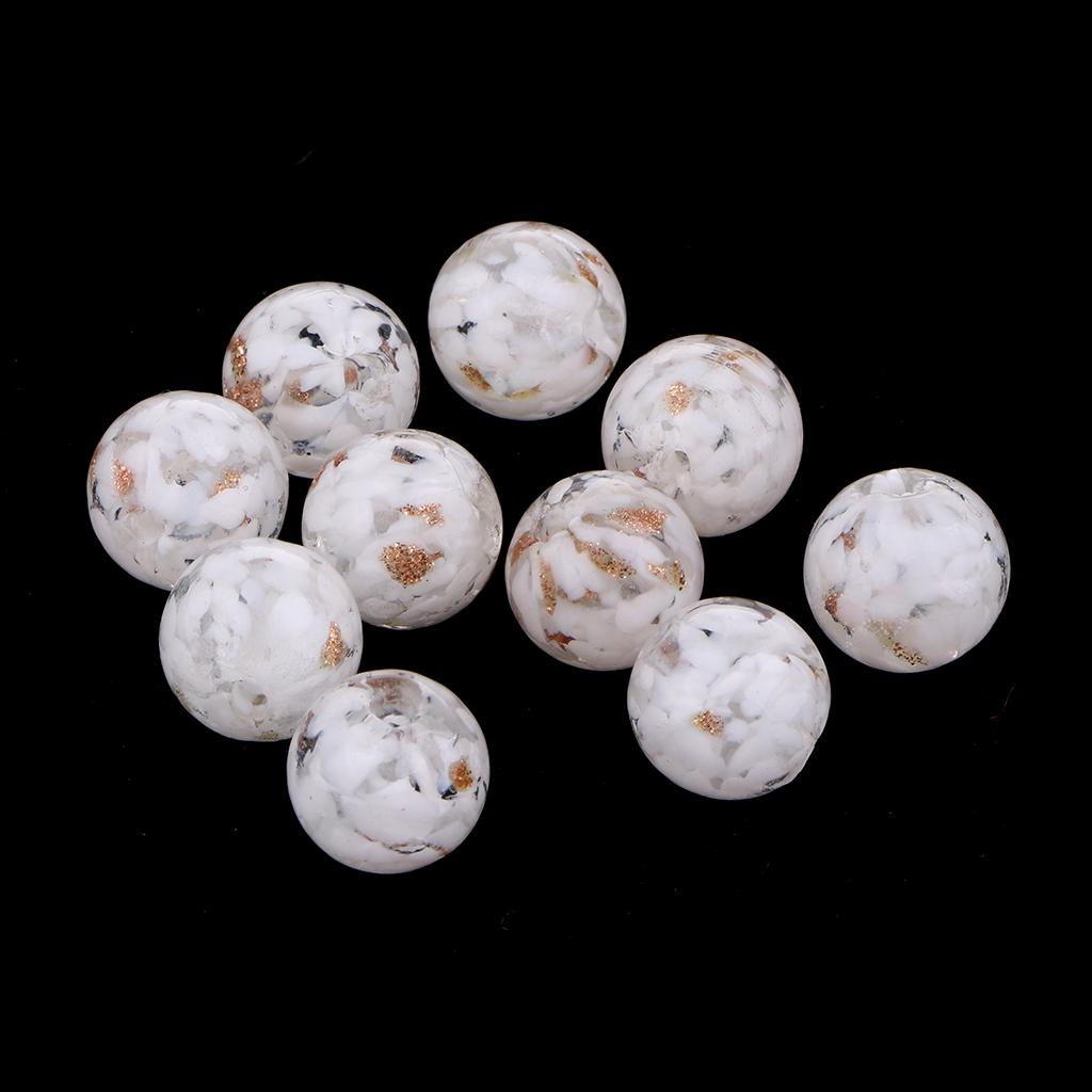 10шт Бусины из фольги лэмпворк стеклянные круглые для изготовления ювелирных изделий оранжевый