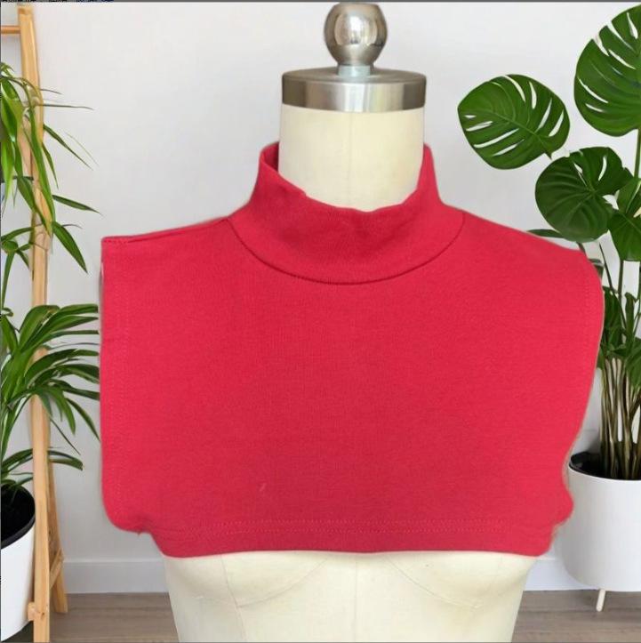 Зимняя хлопковая трикотажная водолазка для взрослых унисекс с искусственным воротником и свитером, защищающим от завязывания, теплый шарф-пуловер