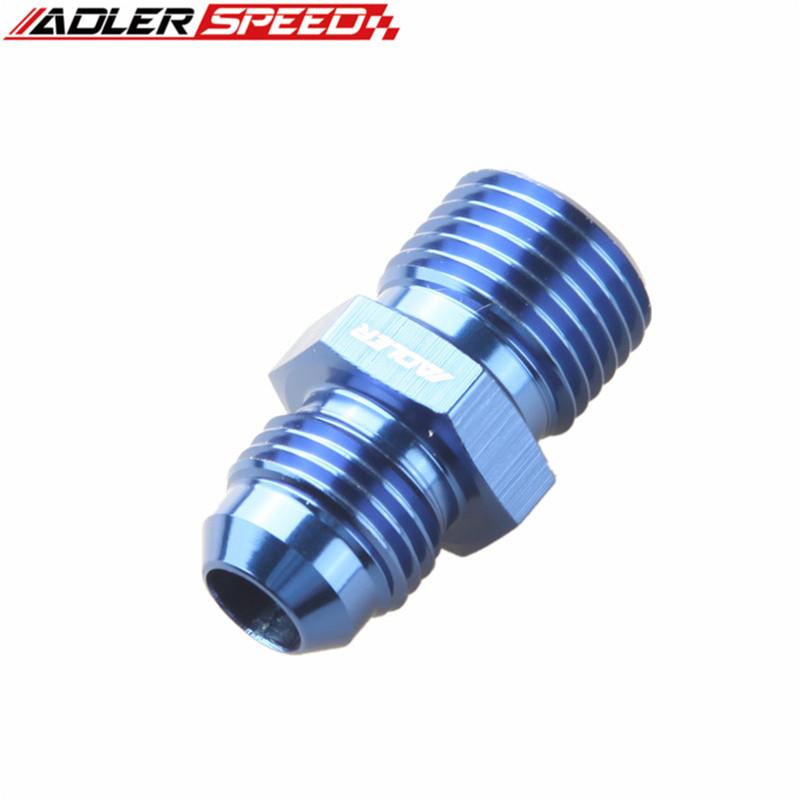 ADLERSPEED  6AN -6AN Male Flare To M12 x 1.25 Metric Straight Aluminum Fitting Adapter Blue/Black