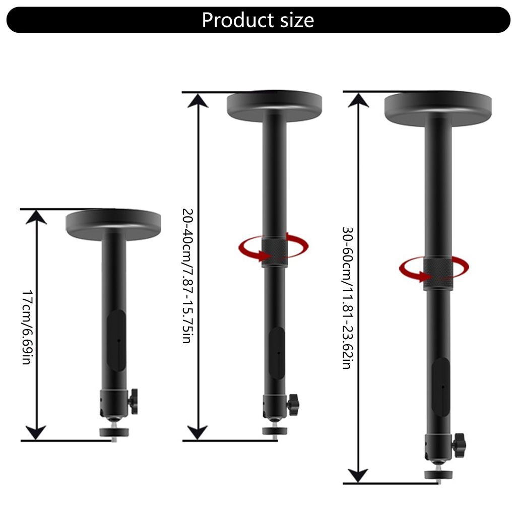 Aluminum Projector Hanging Bracket Wall Mount Fixed/Flexible Height 360 Degree Rotation PTZ for Multimedia Enjoyment