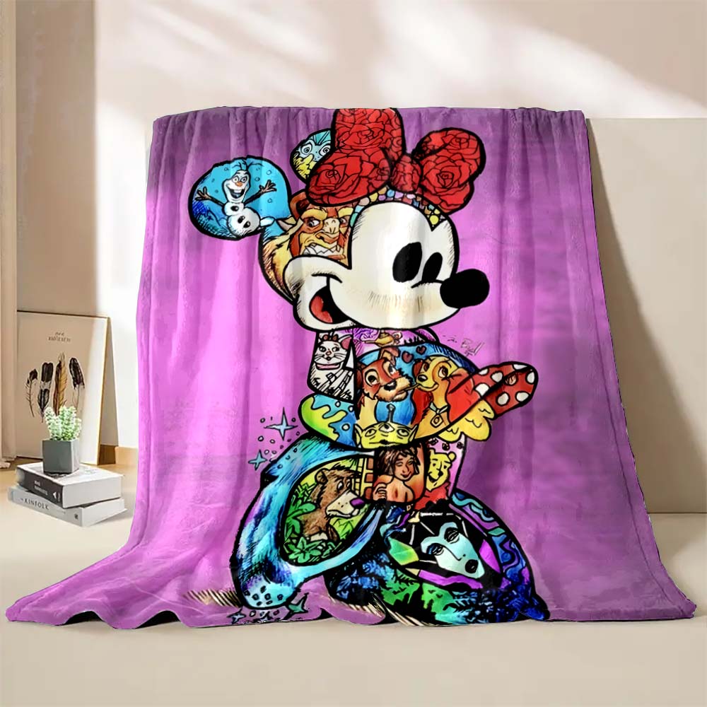 Cartoon Disney Minnie Mouse Mickey Print Blanket Warm and Soft Suitable for Children Adult Luxury Gifts Home Travel Camping