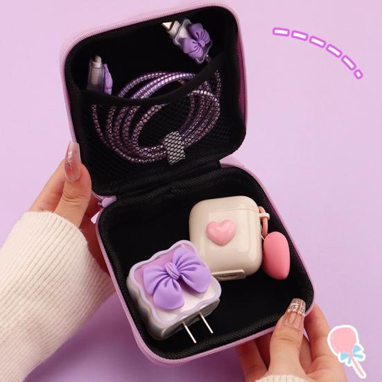 Чехол для технических аксессуаров Милый портативный органайзер для электроники Дорожный чехол для электронных аксессуаров для