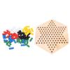 Chinese Checkers Board Game Set Wooden 6 Color Pegs Eductaional Chinese Checkers for Adults Kids