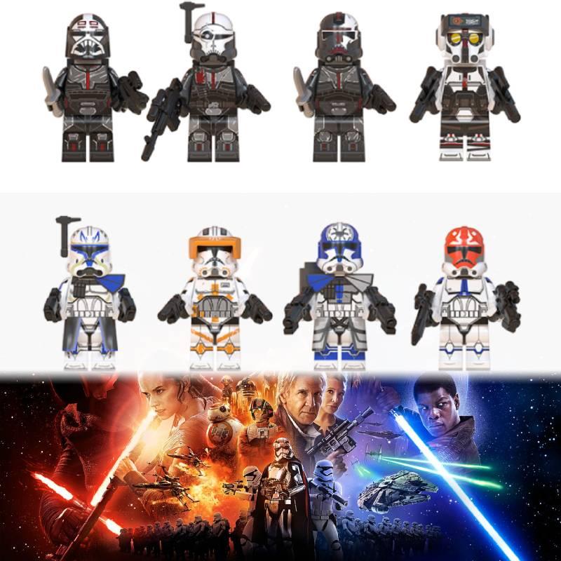 Блоки 8 шт. Строительная минифигурка Клон Солдаты Асока Фигурка Подарок для фанатов