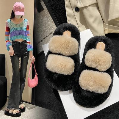 2024 Осень/Зима Новые Повседневные Универсальные Ленивые Хлопковые Тапочки Ленивый Стиль Толстая Подошва Плюшевые Тапочки для Женщин