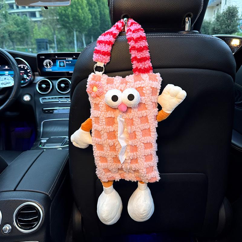 Автомобильная коробка для салфеток Подвесная Мультяшный Монстр Подвесная Сумка для Салфеток на Спинку Сиденья Автомобиля Автомобильная Коробка для Салфеток Принадлежности для Украшения Салона Автомобиля
