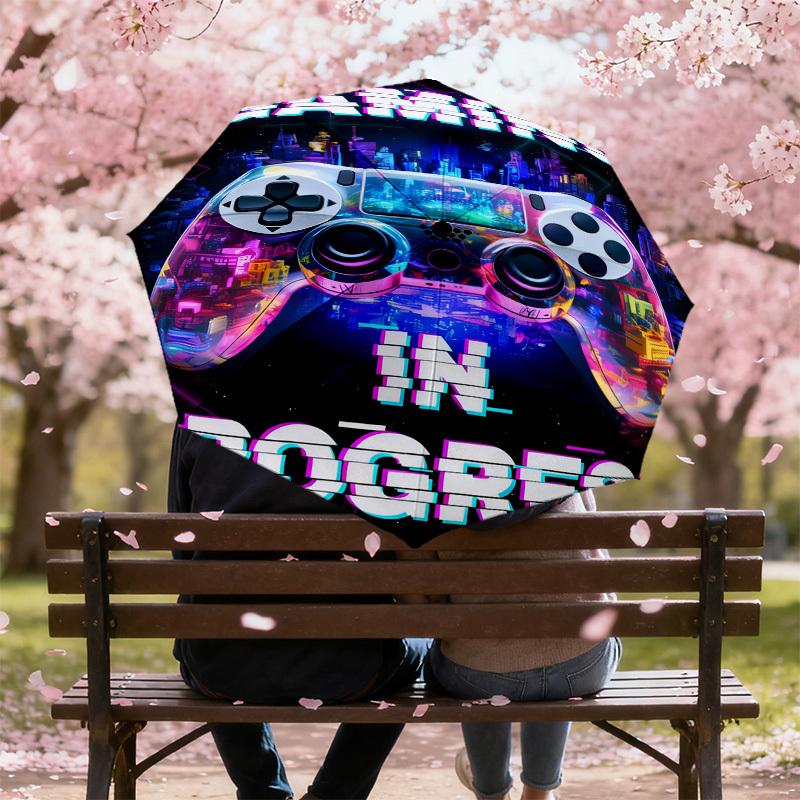 1 шт. Игровой узор прогресса Дизайн зонта Автоматическое открытие и закрытие Зонт, Высококачественный Дорожный зонт, c1128214
